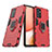 Coque Contour Silicone et Plastique Housse Etui Mat avec Magnetique Support Bague Anneau S02 pour Samsung Galaxy A72 5G Rouge