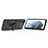 Coque Contour Silicone et Plastique Housse Etui Mat avec Magnetique Support Bague Anneau S02 pour Samsung Galaxy S21 5G Noir