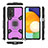 Coque Contour Silicone et Plastique Housse Etui Mat avec Magnetique Support Bague Anneau S03 pour Samsung Galaxy M52 5G Violet