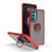 Coque Contour Silicone et Plastique Housse Etui Mat avec Magnetique Support Bague Anneau S04 pour Motorola Moto Edge 20 5G Rouge