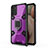 Coque Contour Silicone et Plastique Housse Etui Mat avec Magnetique Support Bague Anneau S04 pour Samsung Galaxy A03s Violet