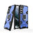 Coque Contour Silicone et Plastique Housse Etui Mat avec Magnetique Support Bague Anneau S04 pour Samsung Galaxy S23 Plus 5G Bleu