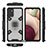 Coque Contour Silicone et Plastique Housse Etui Mat avec Magnetique Support Bague Anneau S05 pour Samsung Galaxy A02s Noir