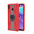 Coque Contour Silicone et Plastique Housse Etui Mat avec Magnetique Support Bague Anneau S06 pour Samsung Galaxy M20 Rouge