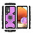 Coque Contour Silicone et Plastique Housse Etui Mat avec Magnetique Support Bague Anneau S07 pour Samsung Galaxy A32 4G Violet