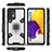 Coque Contour Silicone et Plastique Housse Etui Mat avec Magnetique Support Bague Anneau S07 pour Samsung Galaxy A72 4G Blanc