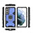 Coque Contour Silicone et Plastique Housse Etui Mat avec Magnetique Support Bague Anneau S07 pour Samsung Galaxy S21 FE 5G Bleu