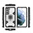 Coque Contour Silicone et Plastique Housse Etui Mat avec Magnetique Support Bague Anneau S07 pour Samsung Galaxy S22 Plus 5G Blanc