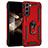 Coque Contour Silicone et Plastique Housse Etui Mat avec Magnetique Support Bague Anneau T02 pour Samsung Galaxy S24 5G Rouge