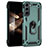 Coque Contour Silicone et Plastique Housse Etui Mat avec Magnetique Support Bague Anneau T02 pour Samsung Galaxy S24 5G Vert