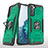 Coque Contour Silicone et Plastique Housse Etui Mat avec Magnetique Support Bague Anneau T04 pour Samsung Galaxy S21 5G Vert