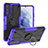 Coque Contour Silicone et Plastique Housse Etui Mat avec Magnetique Support Bague Anneau T08 pour Samsung Galaxy S22 5G Violet