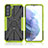 Coque Contour Silicone et Plastique Housse Etui Mat avec Magnetique Support Bague Anneau T09 pour Samsung Galaxy S21 FE 5G Petit