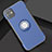 Coque Contour Silicone et Plastique Housse Etui Mat avec Magnetique Support Bague Anneau Y01 pour Apple iPhone 11 Bleu