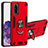 Coque Contour Silicone et Plastique Housse Etui Mat avec Magnetique Support Bague Anneau Y01B pour Samsung Galaxy S20 Rouge