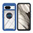 Coque Contour Silicone et Plastique Housse Etui Mat avec Magnetique Support Bague Anneau YB1 pour Google Pixel 8 5G Bleu