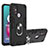 Coque Contour Silicone et Plastique Housse Etui Mat avec Magnetique Support Bague Anneau YB1 pour Motorola Moto G30 Noir