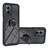 Coque Contour Silicone et Plastique Housse Etui Mat avec Magnetique Support Bague Anneau YB1 pour Motorola Moto G53 5G Noir