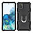 Coque Contour Silicone et Plastique Housse Etui Mat avec Magnetique Support Bague Anneau YF1 pour Samsung Galaxy A81 Petit