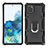 Coque Contour Silicone et Plastique Housse Etui Mat avec Magnetique Support Bague Anneau YF1 pour Samsung Galaxy A91 Petit