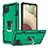 Coque Contour Silicone et Plastique Housse Etui Mat avec Magnetique Support Bague Anneau YF1 pour Samsung Galaxy F12 Vert