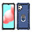 Coque Contour Silicone et Plastique Housse Etui Mat avec Magnetique Support Bague Anneau YF1 pour Samsung Galaxy M32 5G Petit