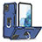 Coque Contour Silicone et Plastique Housse Etui Mat avec Magnetique Support Bague Anneau YF1 pour Samsung Galaxy M60s Bleu