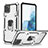 Coque Contour Silicone et Plastique Housse Etui Mat avec Magnetique Support Bague Anneau YF1 pour Samsung Galaxy Note 10 Lite Argent