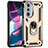 Coque Contour Silicone et Plastique Housse Etui Mat avec Magnetique Support Bague Anneau Z01 pour Motorola Moto Edge 30 Pro 5G Or