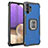 Coque Contour Silicone et Plastique Housse Etui Mat avec Magnetique Support Bague Anneau ZJ2 pour Samsung Galaxy A32 5G Bleu