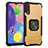 Coque Contour Silicone et Plastique Housse Etui Mat avec Magnetique Support Bague Anneau ZJ2 pour Samsung Galaxy A70S Or