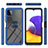 Coque Contour Silicone et Plastique Housse Etui Mat avec Magnetique Support Bague Anneau ZJ5 pour Samsung Galaxy A22s 5G Petit