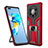 Coque Contour Silicone et Plastique Housse Etui Mat avec Magnetique Support Bague Anneau ZL1 pour Huawei Mate 40 Pro+ Plus Rouge