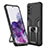 Coque Contour Silicone et Plastique Housse Etui Mat avec Magnetique Support Bague Anneau ZL1 pour Samsung Galaxy S20 Noir