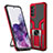 Coque Contour Silicone et Plastique Housse Etui Mat avec Magnetique Support Bague Anneau ZL1 pour Samsung Galaxy S20 Rouge