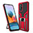 Coque Contour Silicone et Plastique Housse Etui Mat avec Magnetique Support Bague Anneau ZL1 pour Xiaomi Redmi Note 10 Pro Max Rouge