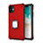 Coque Contour Silicone et Plastique Housse Etui Mat avec Magnetique Support Z01 pour Apple iPhone 11 Rouge
