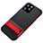 Coque Contour Silicone et Plastique Housse Etui Mat avec Support A01 pour Apple iPhone 11 Pro Max Rouge