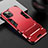 Coque Contour Silicone et Plastique Housse Etui Mat avec Support A01 pour Apple iPhone 14 Pro Max Rouge