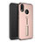 Coque Contour Silicone et Plastique Housse Etui Mat avec Support A01 pour Huawei Nova 3e Or Rose