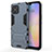 Coque Contour Silicone et Plastique Housse Etui Mat avec Support A01 pour Huawei Nova 8 SE 5G Bleu