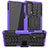 Coque Contour Silicone et Plastique Housse Etui Mat avec Support A01 pour Motorola Moto Edge 20 5G Violet