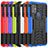 Coque Contour Silicone et Plastique Housse Etui Mat avec Support A01 pour Motorola Moto G10 Power Petit