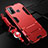 Coque Contour Silicone et Plastique Housse Etui Mat avec Support A01 pour Oppo A11s Rouge