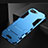 Coque Contour Silicone et Plastique Housse Etui Mat avec Support A01 pour Oppo K1 Bleu