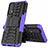 Coque Contour Silicone et Plastique Housse Etui Mat avec Support A01 pour Realme 7 Violet