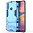 Coque Contour Silicone et Plastique Housse Etui Mat avec Support A01 pour Samsung Galaxy A20s Bleu Ciel