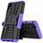 Coque Contour Silicone et Plastique Housse Etui Mat avec Support A01 pour Samsung Galaxy M01 Core Violet