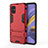 Coque Contour Silicone et Plastique Housse Etui Mat avec Support A01 pour Samsung Galaxy M40S Rouge