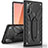 Coque Contour Silicone et Plastique Housse Etui Mat avec Support A01 pour Samsung Galaxy Note 10 5G Noir